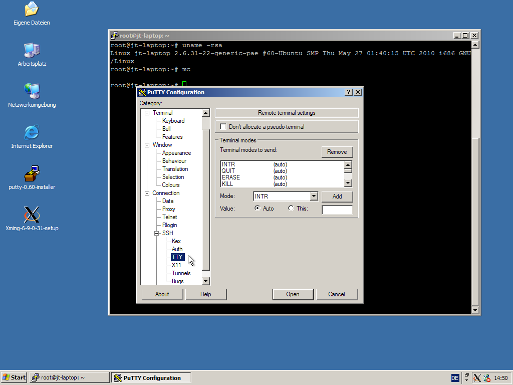 ... oder spezielle Terminalbefehle.