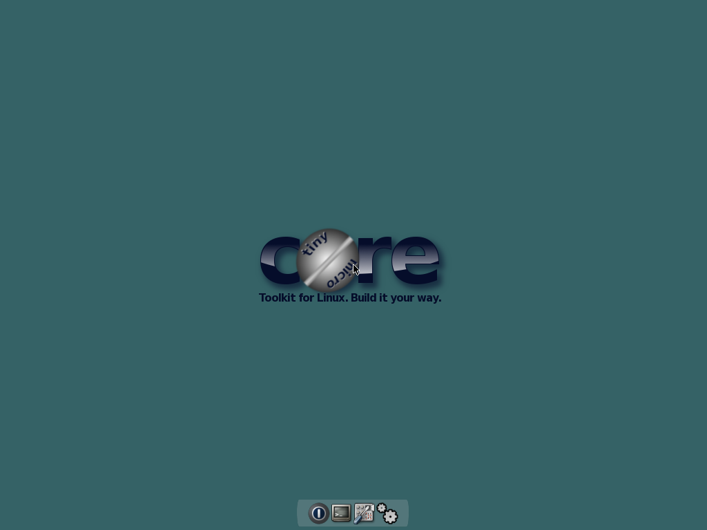 Der Tinycore-Desktop ist äußerst schlicht.