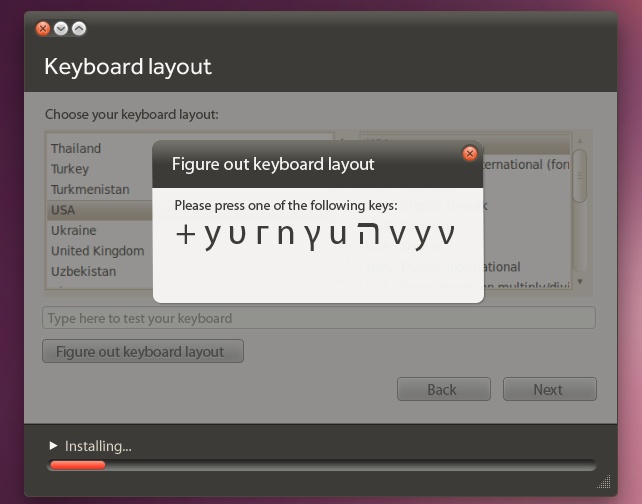 ... das Tastaturlayout anhand...