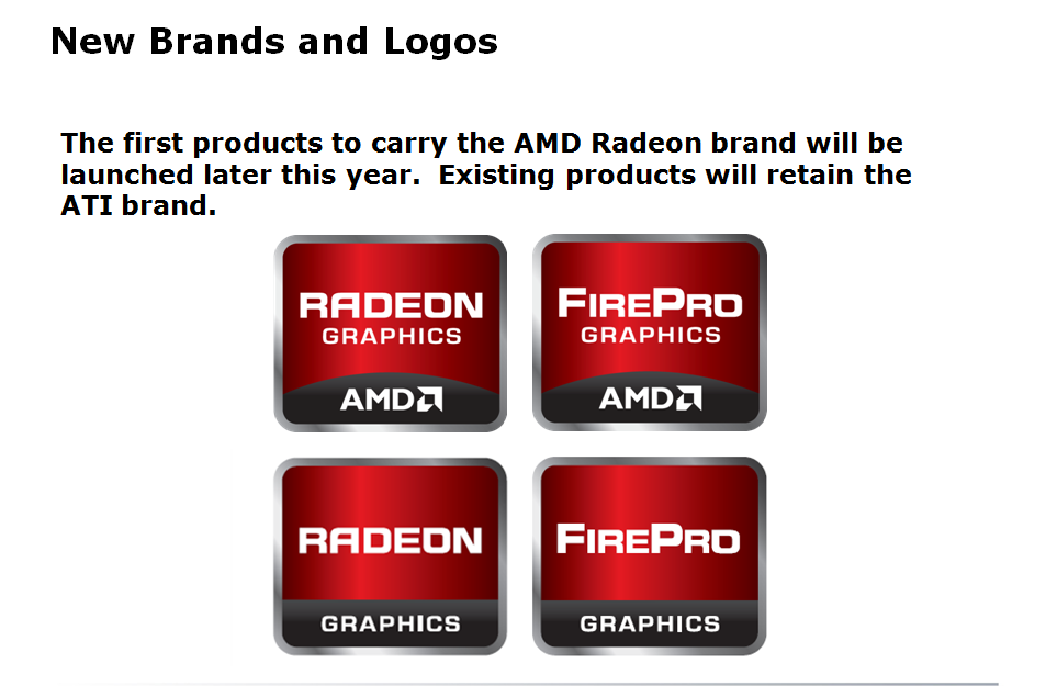 Die neuen Logos - mit und ohne AMD