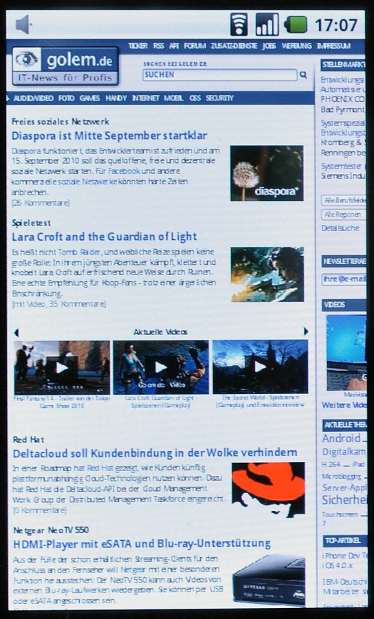 Golem.de unter Fennec