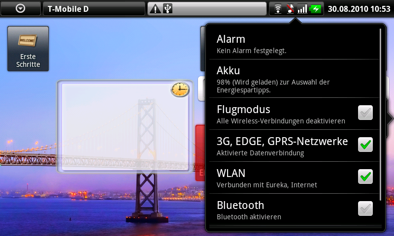 Alarm und das Ein- und Ausschalten der Netzmodule