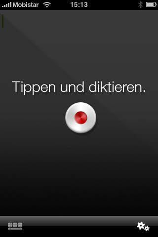 Dragon Dictation - Startbildschirm