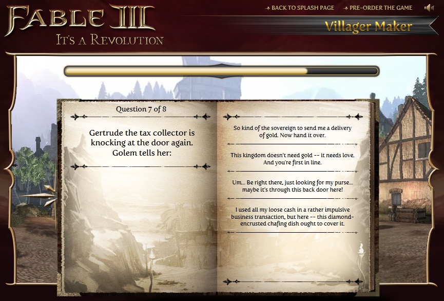 Fable 3: Browsergenerierung des "Village Maker"