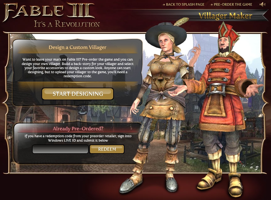 Fable 3: Browsergenerierung des "Village Maker"