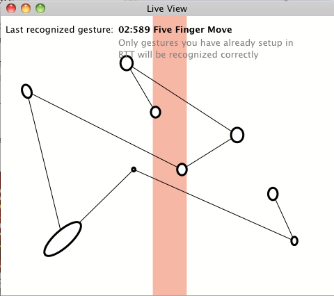 Hier zeigt das Better-Touch-Tool die Anzahl der erkannten Finger an.
