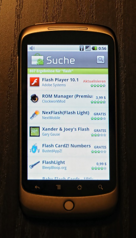 Flash 10.1 für Nexus One