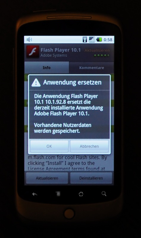 Flash 10.1 für Nexus One