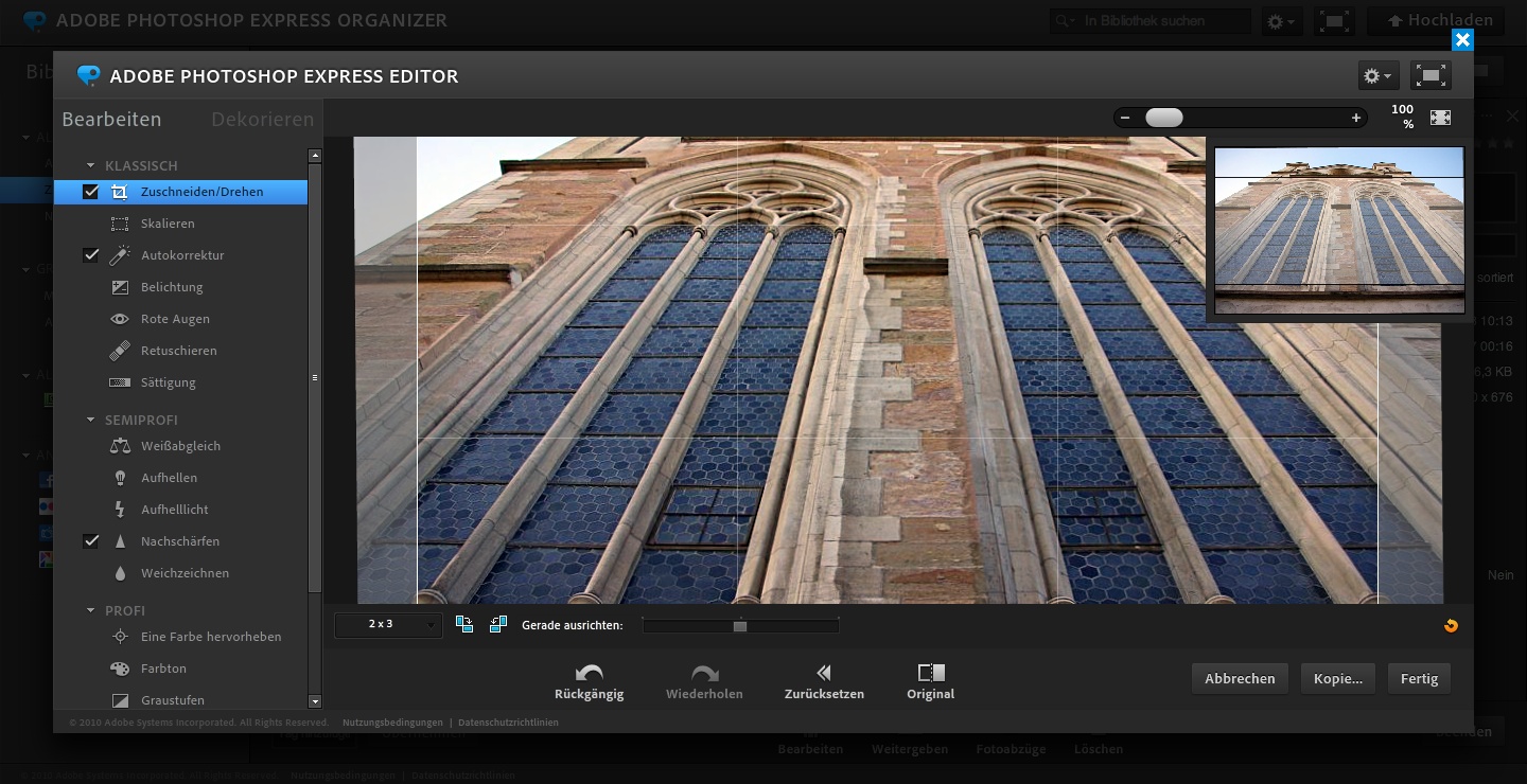 Photoshop Express Editor - Bild ausrichten (Foto: Andreas Donath)