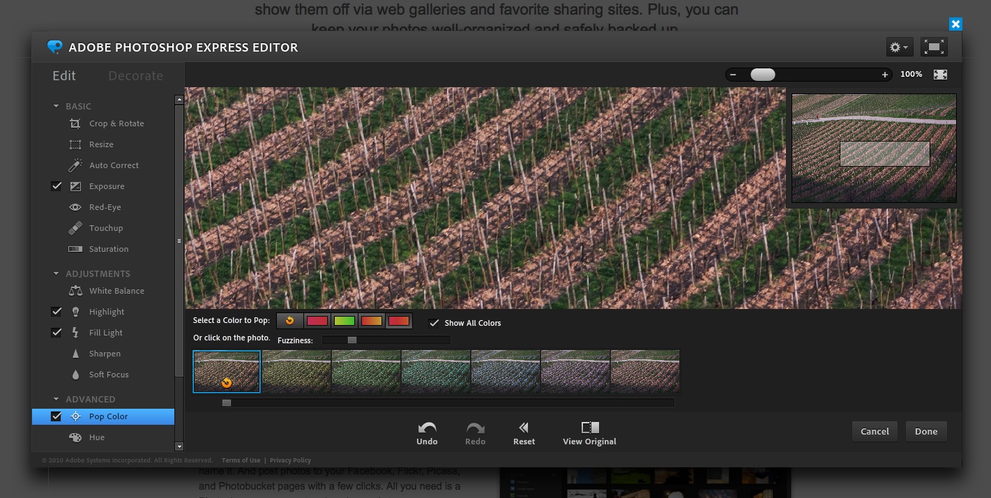 Photoshop Express Editor - Farbe hervorheben (Foto: Andreas Donath)