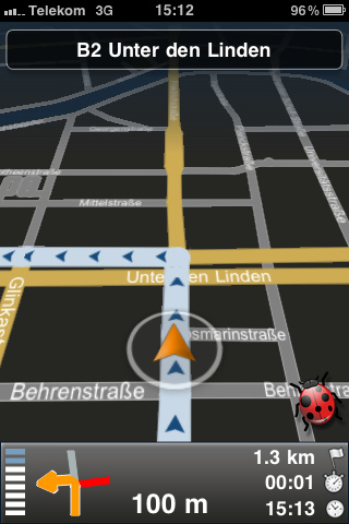 Skobbler 3.0 - Kartendarstellung im Nachtmodus