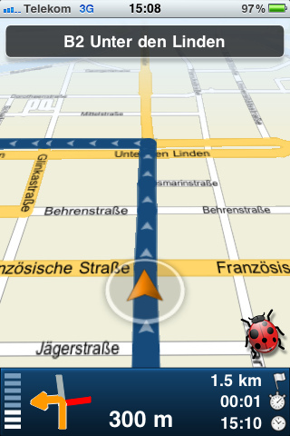 Skobbler 3.0 - Kartendarstellung in der Tagesansicht