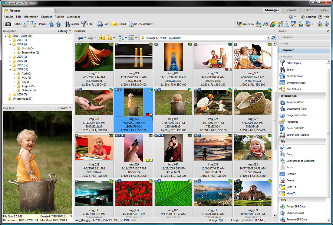 Zoner Photo Studio Pro - Manager