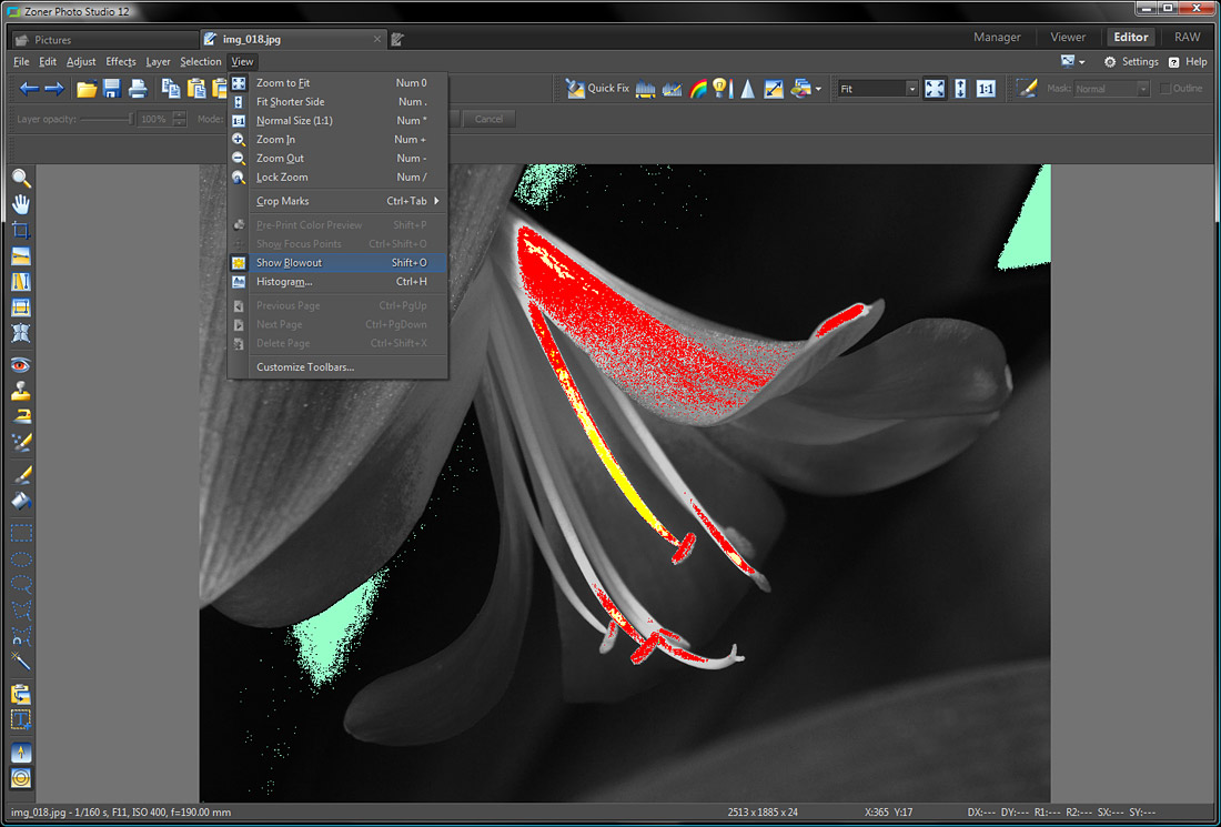 Zoner Photo Studio Pro - Editor