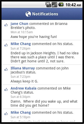 Facebook for Android 1.3.0 (Bild: Facebook)