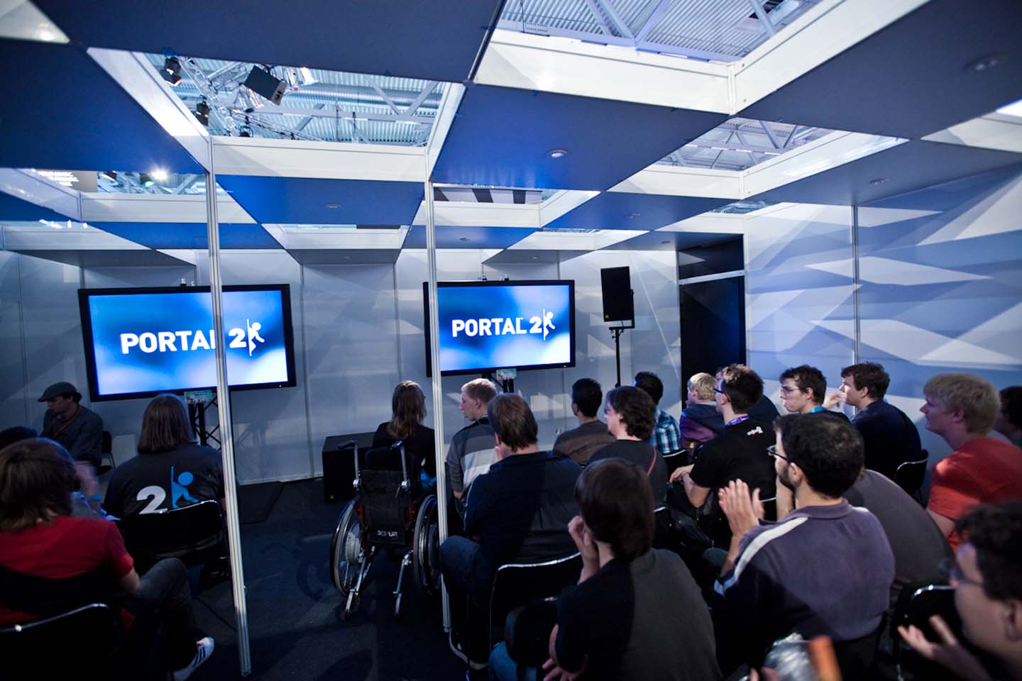 Valve: Portal 2 - nach dem Ende der Vorführung gab es Szenenapplaus. (Foto: Maximilian Knop)