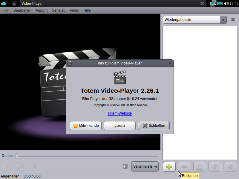...den Videoplayer Totem...