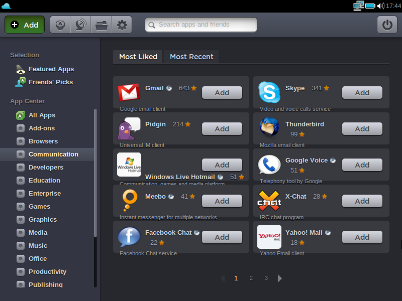 ...Apps für die Verbindung zu Social Networks, ...