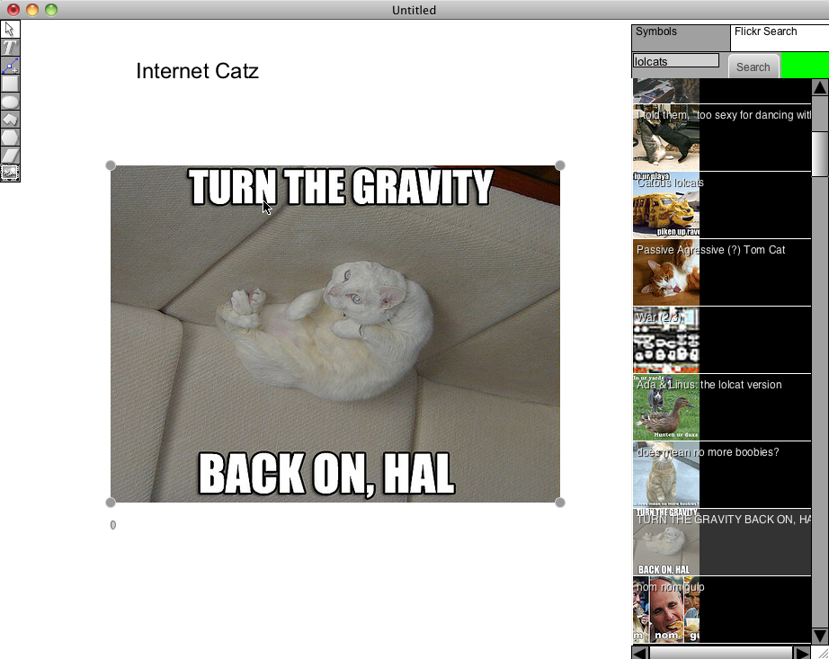 Der integrierte Flickr-Suchdienst nach Creative-Commons-Bildern