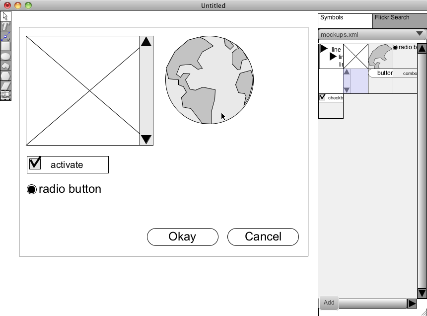 Ein Entwurf einer Benutzeroberfläche in Leonardo