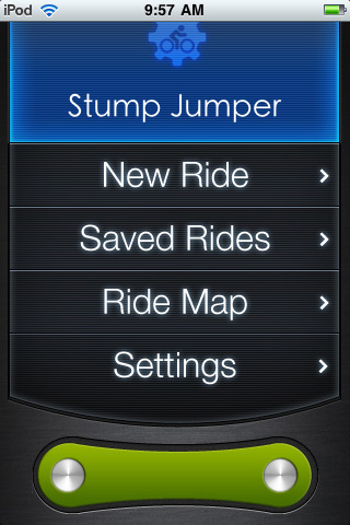 LiveRider-App - Hauptmenü