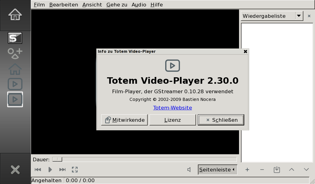 Videos und Audiodateien spielt der Totem-Player ab.