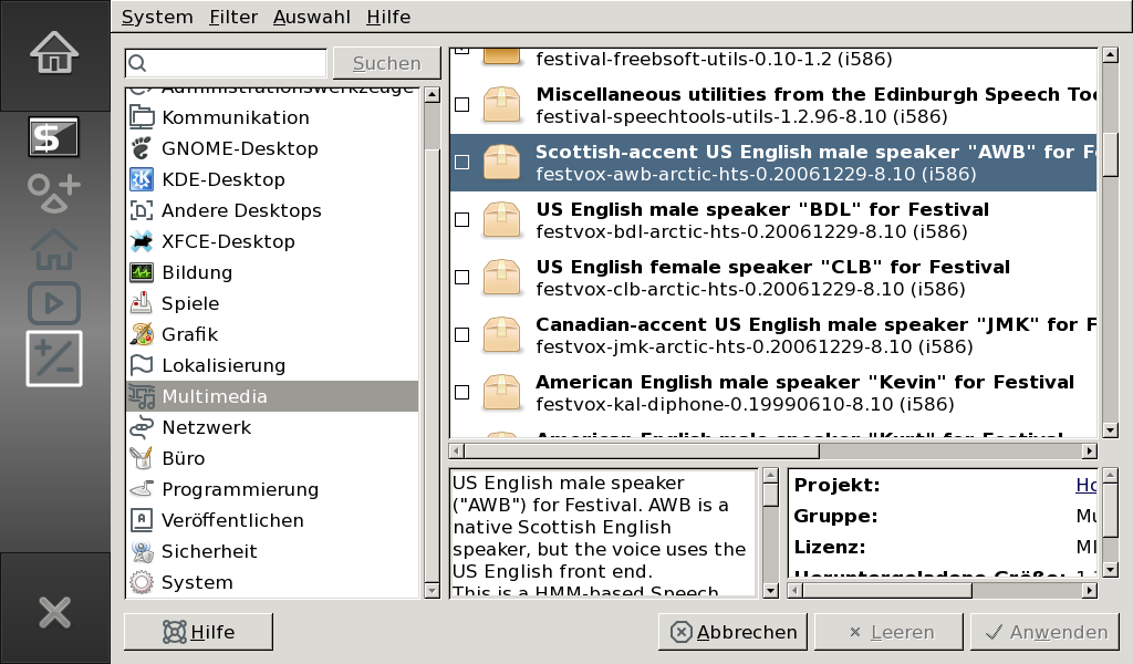 Zusätzliche Dateien für die Sprachausgabe stehen in den Repositories bereit.