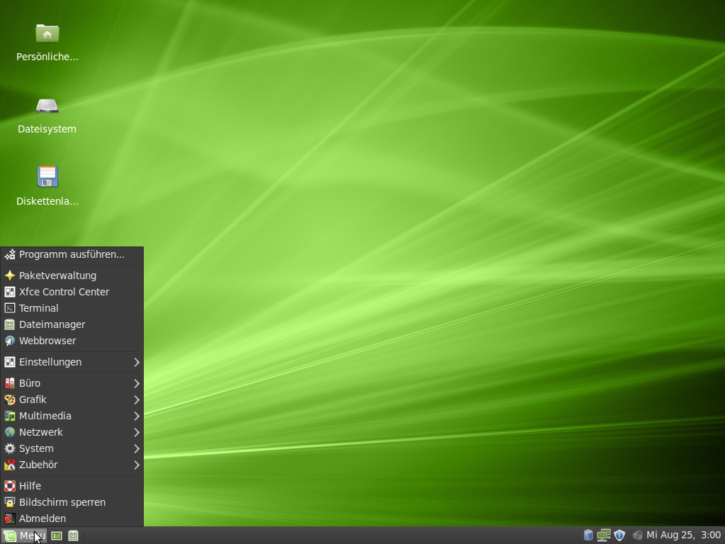 ...oder über die Schaltfläche in der Taskleiste geöffnet werden.