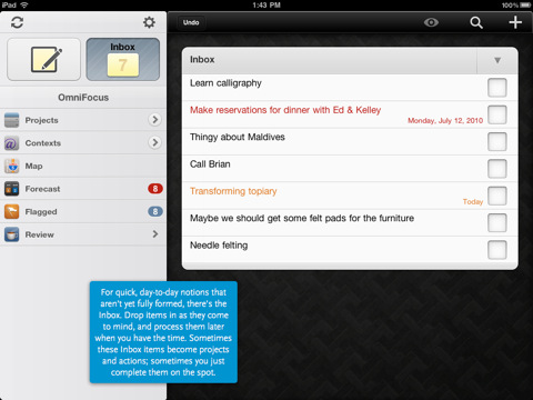 Omnifocus iPad - Inbox