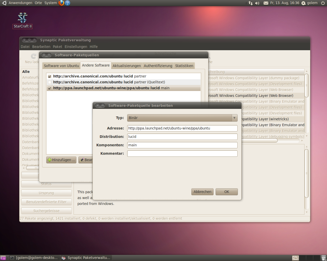 Aktuelle Versionen von Wine und Winetricks gibt es für Ubuntu in speziellen Repositories.