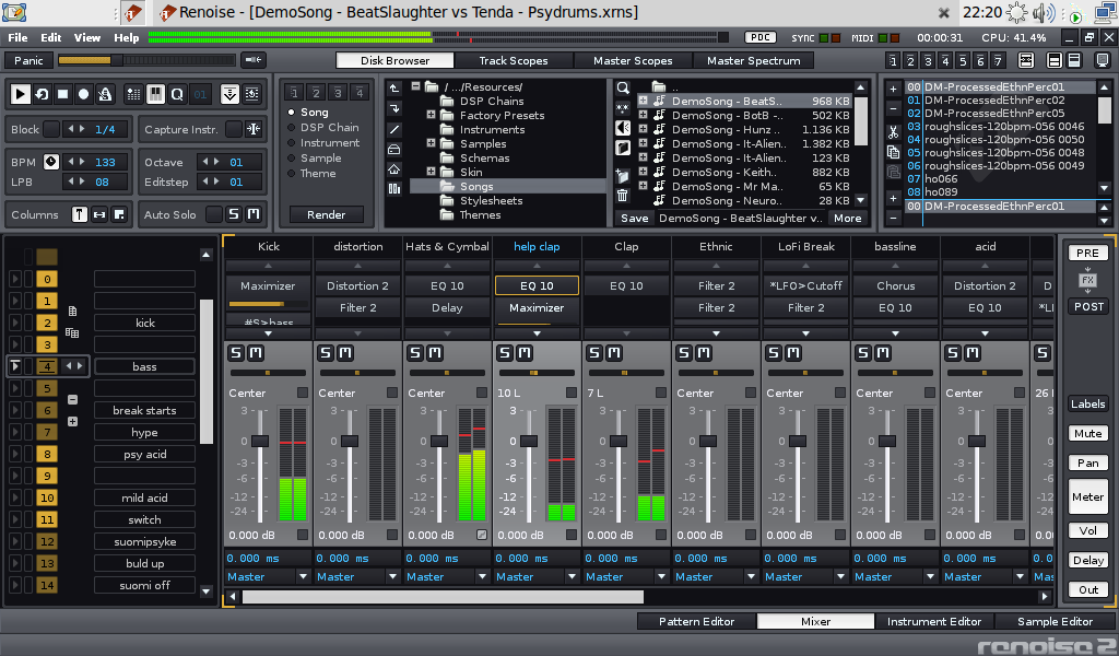 Renoise unter Transmission