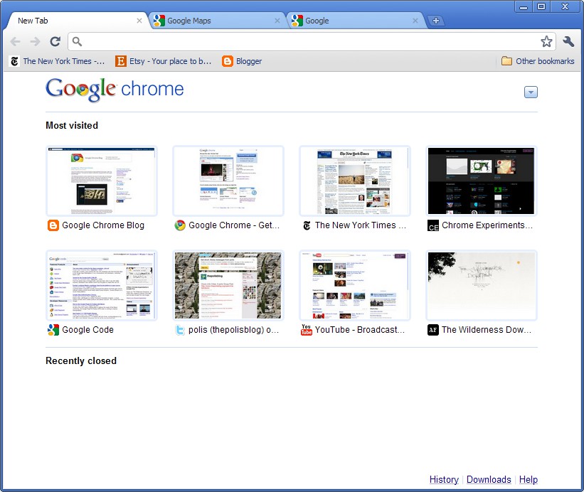 Chrome 6 mit vereinfachtem Userinteface
