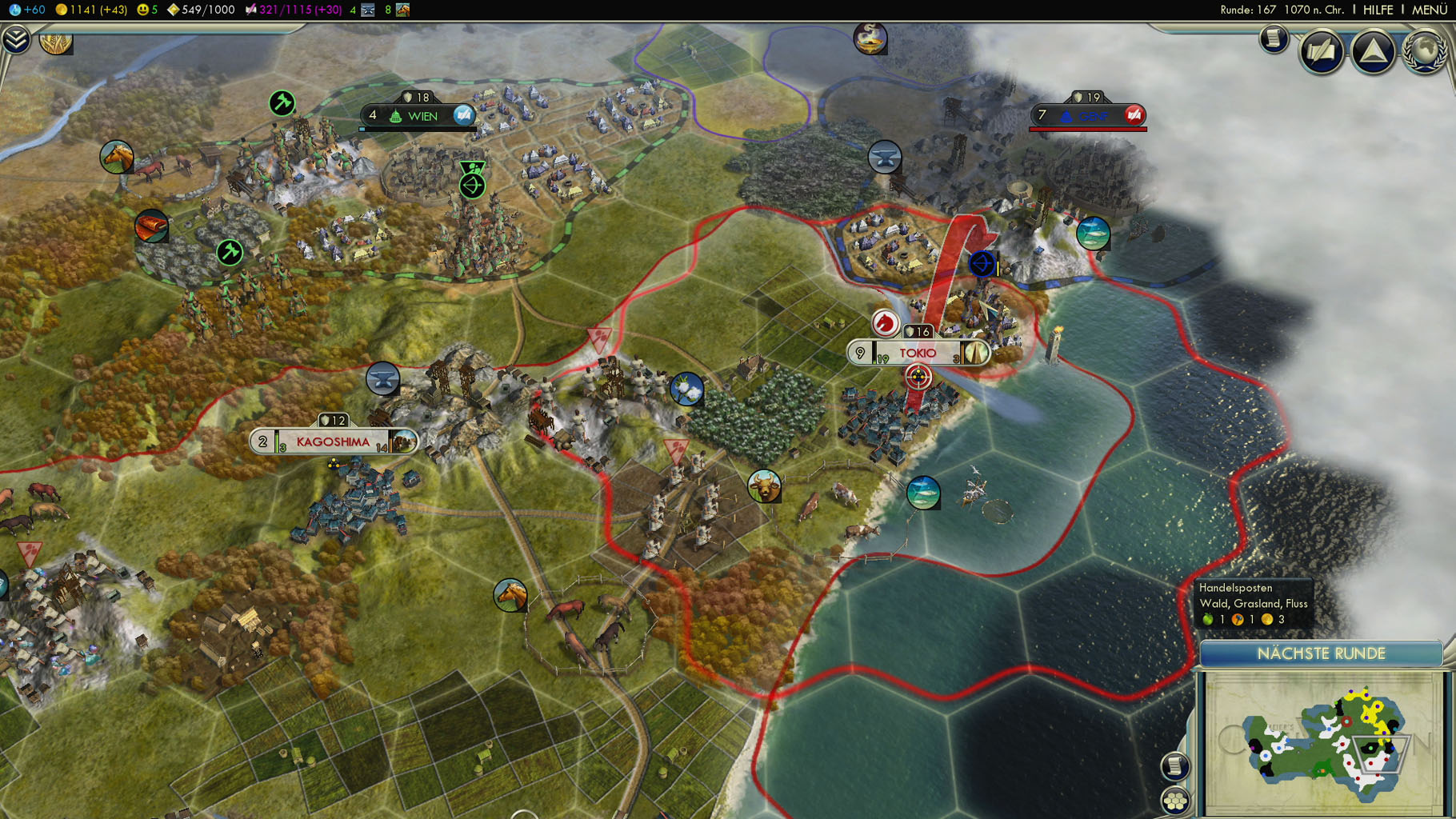 Tokio wehrt sich gegen Eindringlinge im Fernkampf.