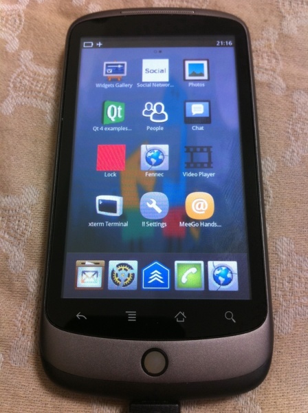 Meego auf dem Nexus One (Quelle: http://wiki.meego.com/)