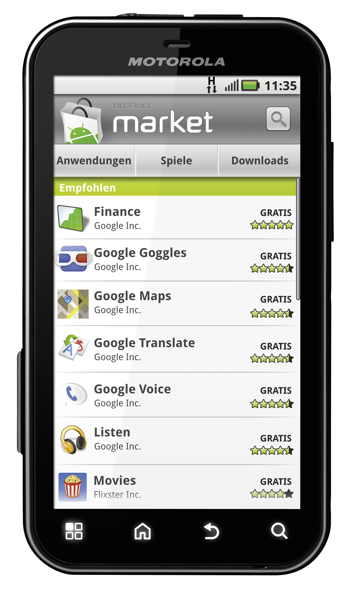 Motorola Defy mit Android 2.1