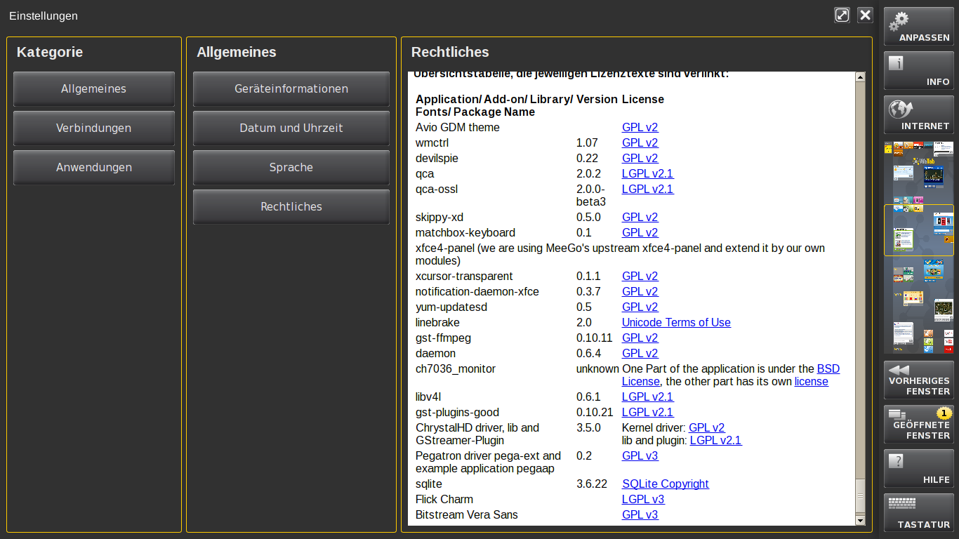 Das WeTabOS basiert auf zahlreichen Linux-Anwendungen.