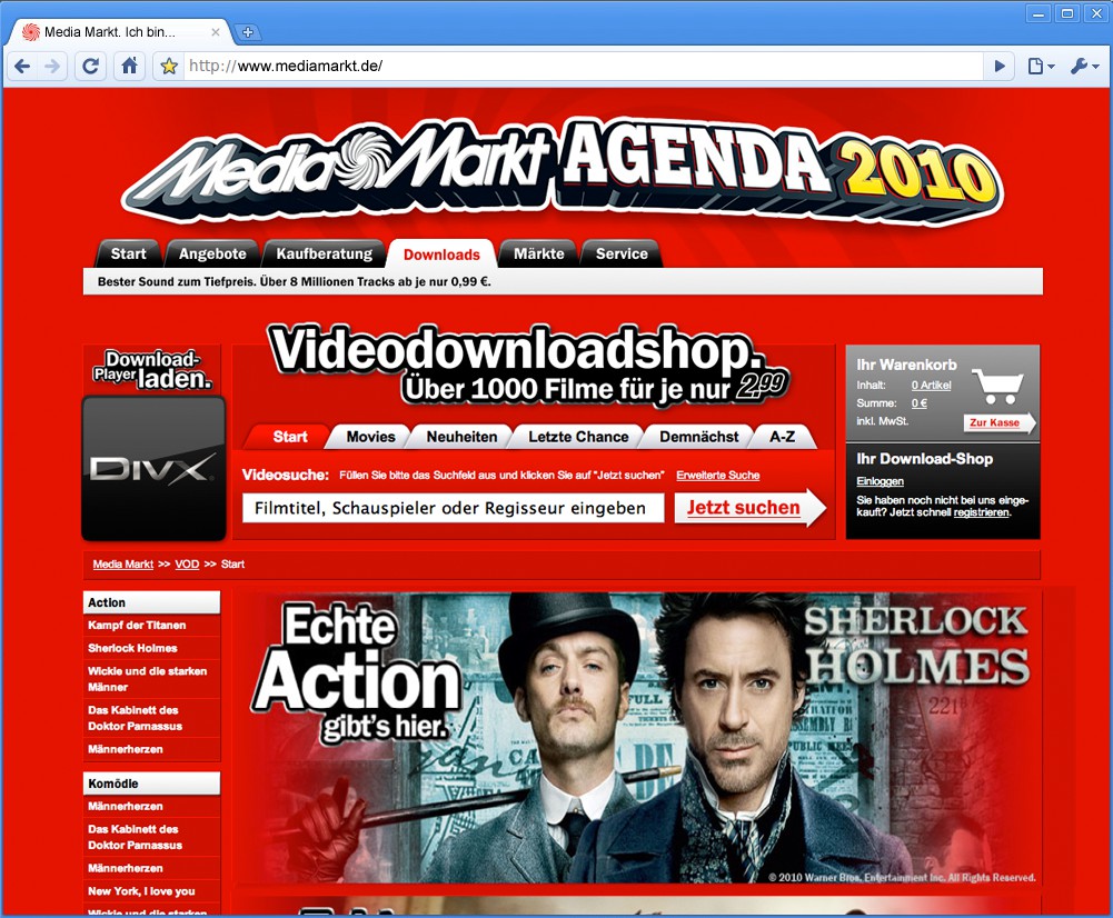 Media Markt setzt auf das plattformübergreifende DivX-DRM.