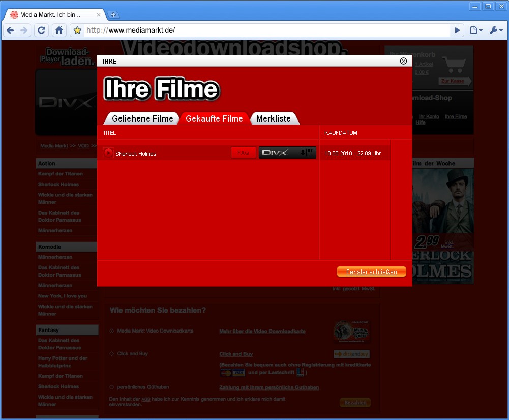 ... und steht dann im Media-Markt-Vault auch zum wiederholten Download zur Verfügung.