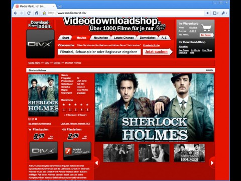 Filmkauf im Videodownload-Shop von Media Markt - leider bisher nur in SD-Aufl&ouml;sung