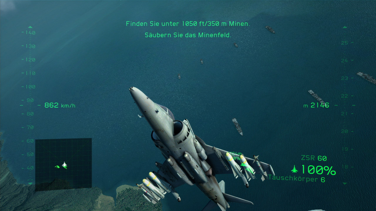 Die Waffenbestückung der Flugzeuge. Hier: Luft-Luft Raketen sowie Luft-Boden Raketen. 