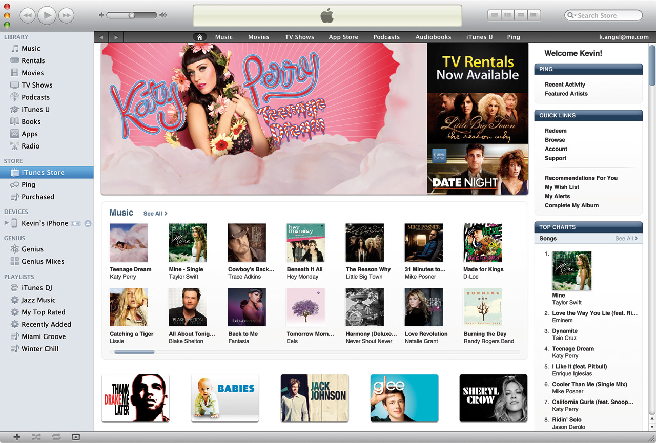 iTunes 10 - Hauptbildschirm