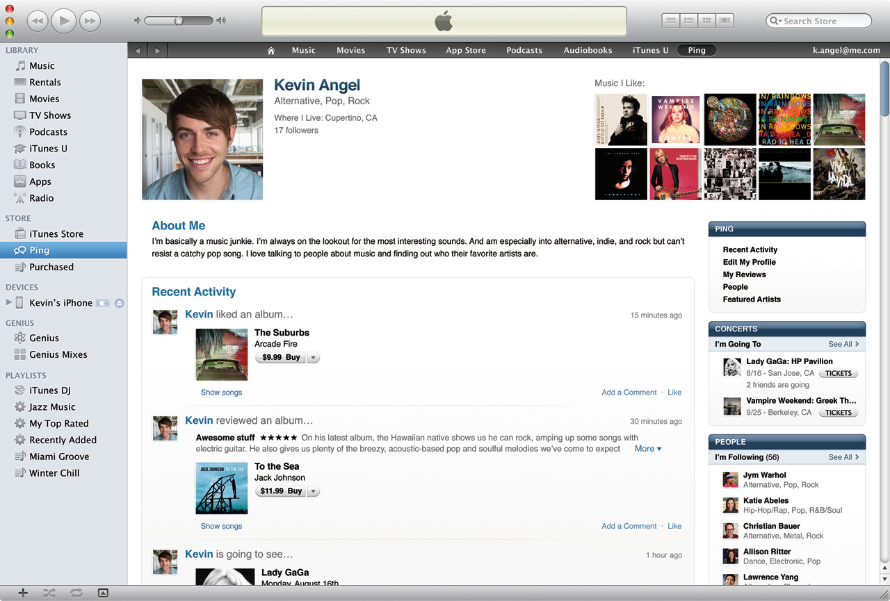 iTunes 10 - Anwenderprofil
