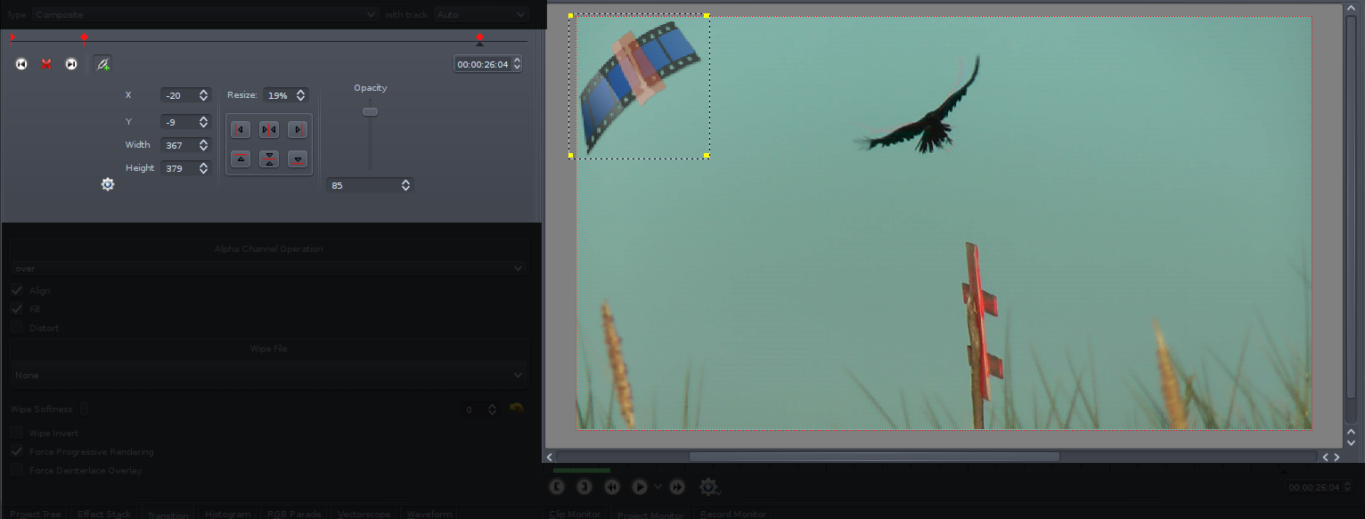Das neue Einstellungsfenster für Effekte