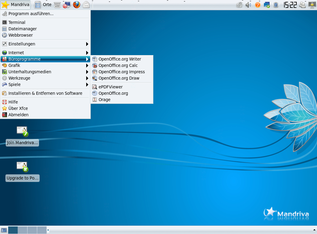 Die in XfceLive 2010 Spring integrierten Büroprogramme