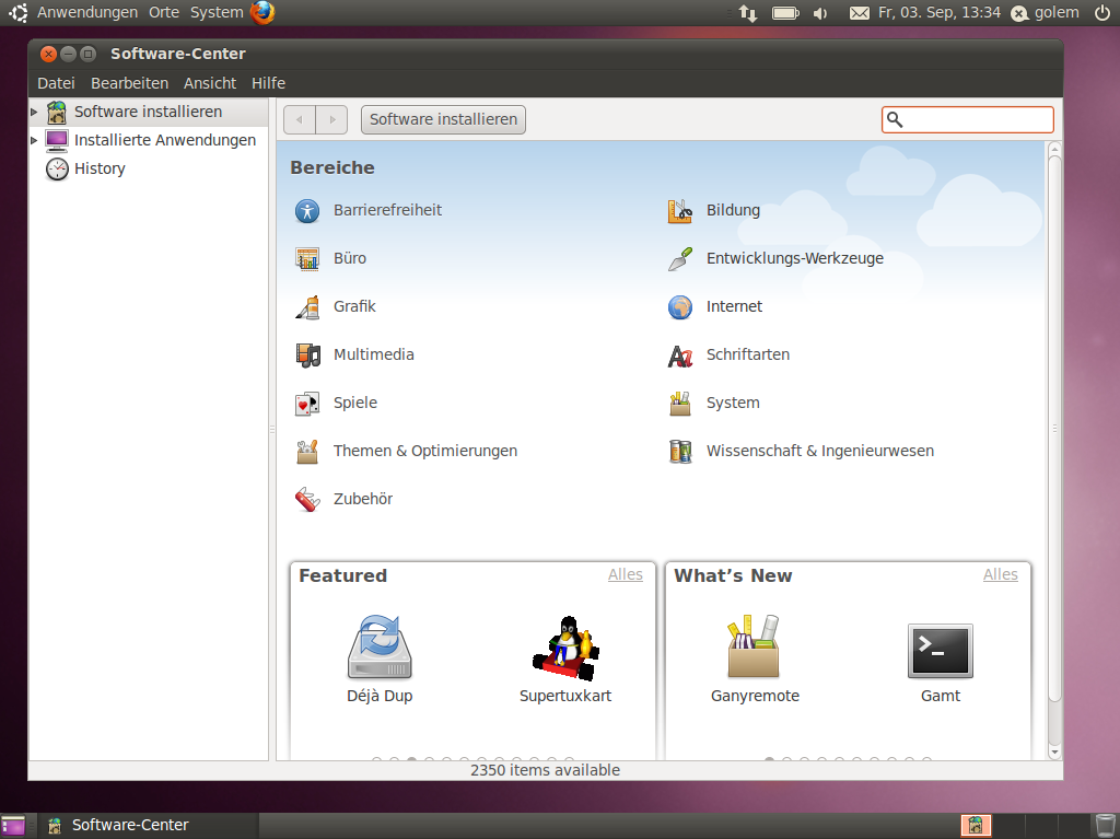 Das Softwarecenter...