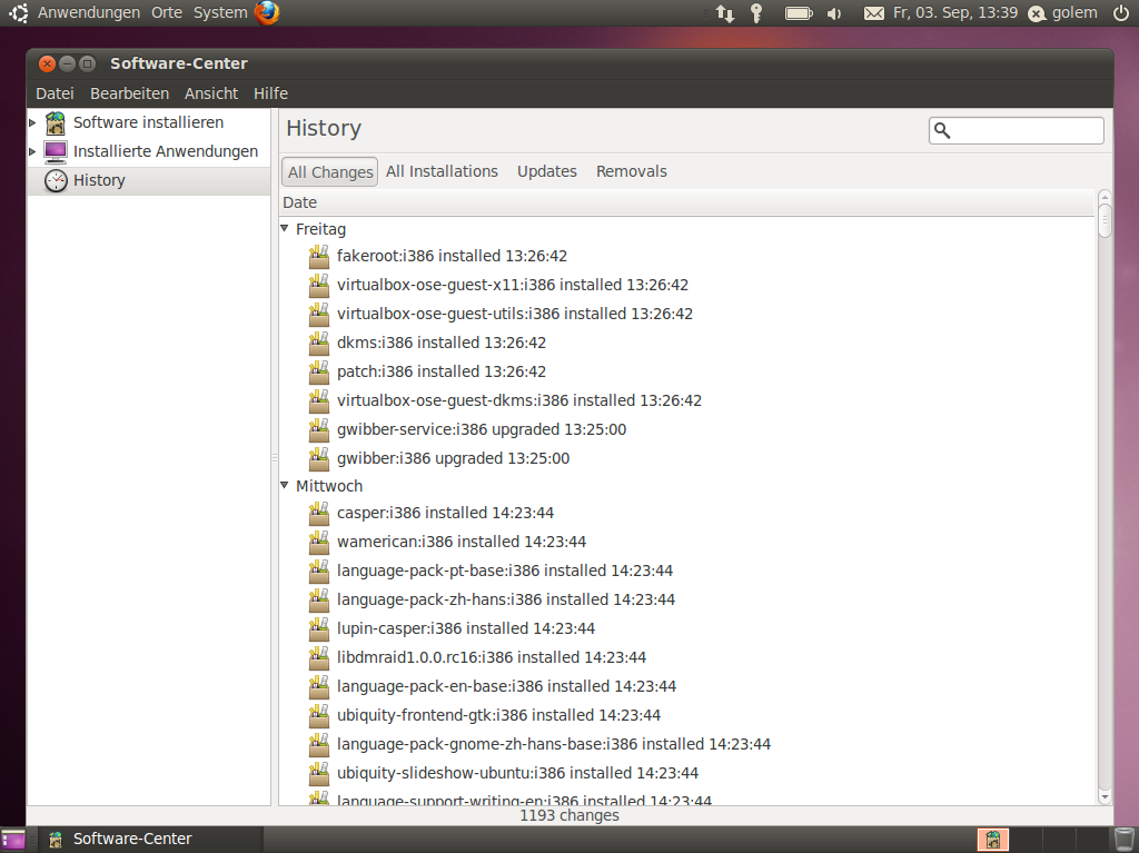Eine Chronik listet nicht nur installierte Software, sondern auch eingespielte Updates auf. 