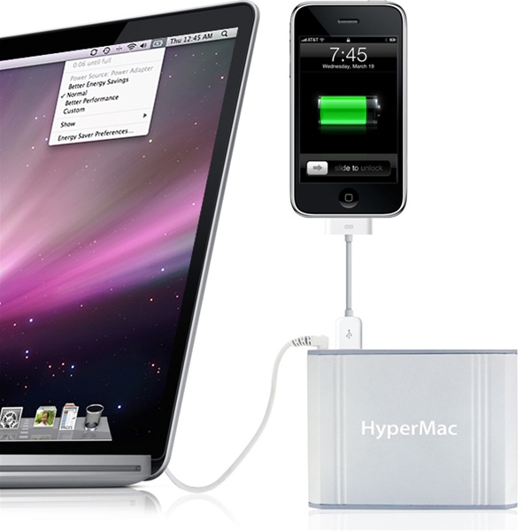 Sanhos Hypermac-Akku MBP-222 - lädt auch Macbook Pro und iPhone gleichzeitig