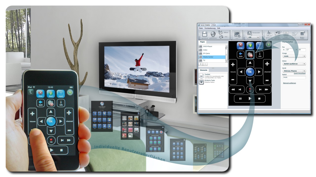 Die Mediola-Fernbedienungs-App lässt sich selbst konfigurieren