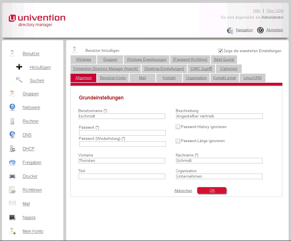 Univention Corporate Server - Managementkonsole
