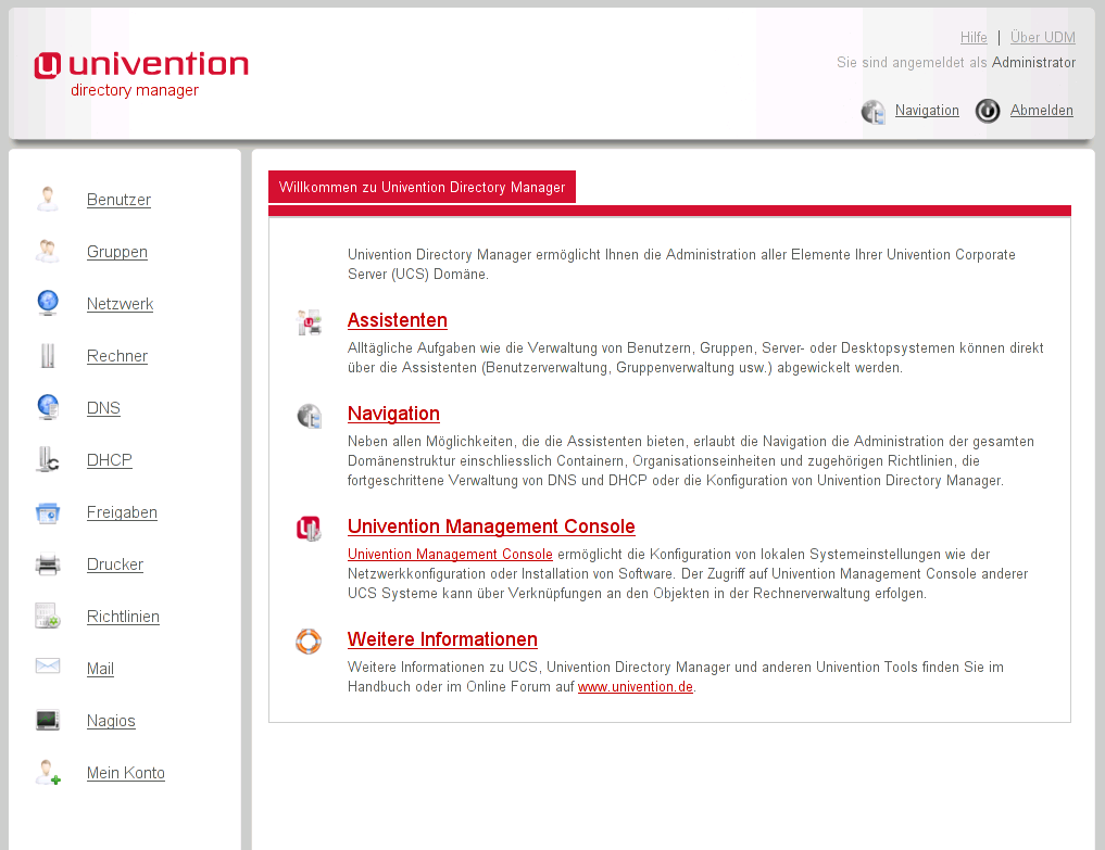 Univention Corporate Server - Managementkonsole